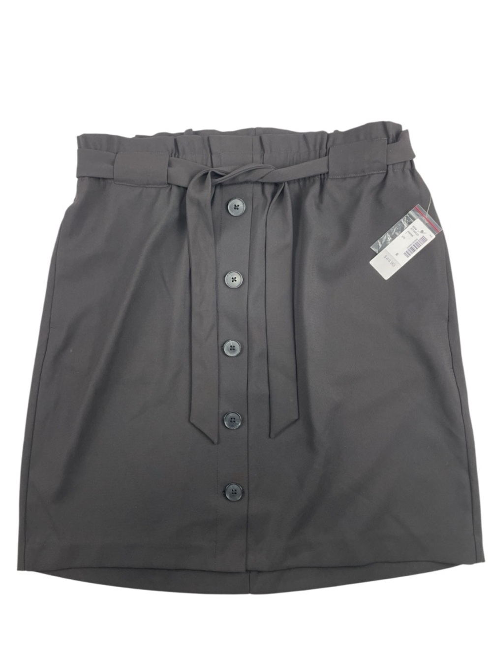 Reitmans Womens Short Mid Length Paperbag Waist Black Skirt Size 8 NWT